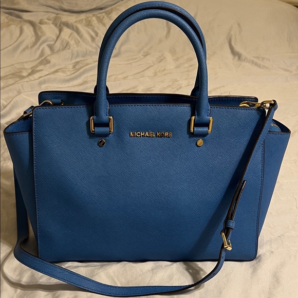 Michael Kors Royal Blue Satchel - Picture 4 of 15
